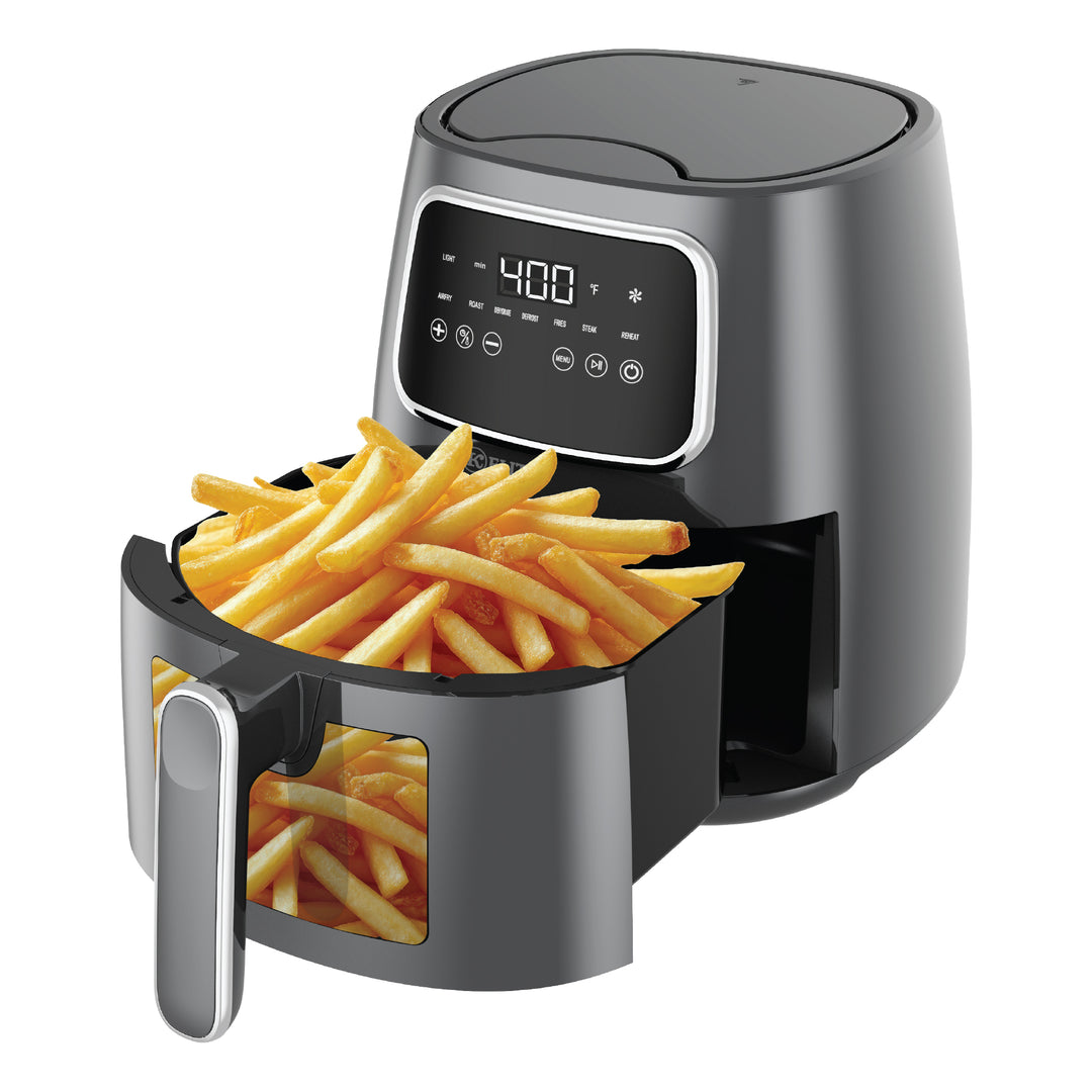 Kitchen Elite 5.5 Qt. Digital Air Fryer, Countertop Cooker with LED Screen, Grey