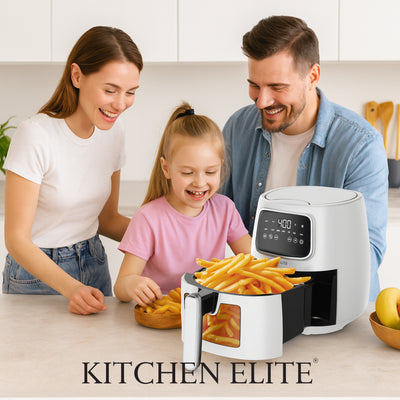 Kitchen Elite Digital Air Fryer, Countertop Cooker w/ LED Screen, White (Used)
