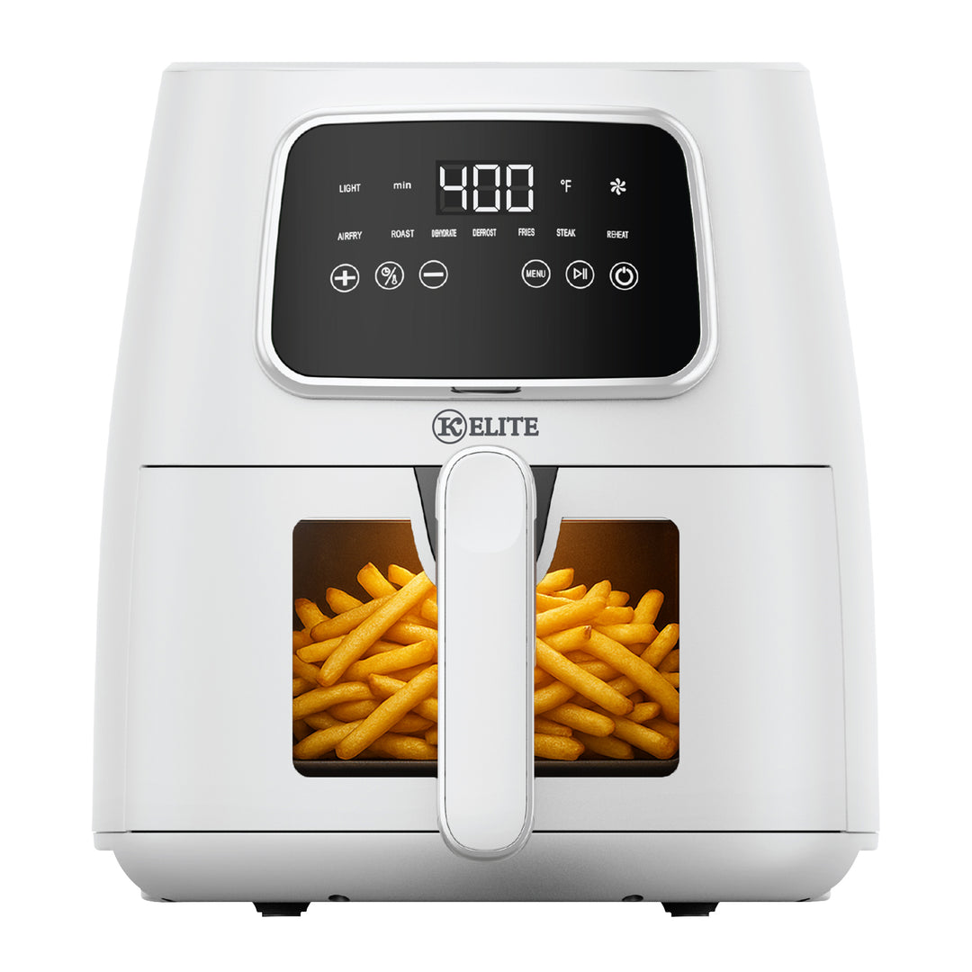 Kitchen Elite 5.5 Qt. Digital Air Fryer, Countertop Cooker w/ LED Screen, White