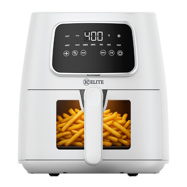 Kitchen Elite 5.5 Qt. Digital Air Fryer, Countertop Cooker w/ LED Screen, White