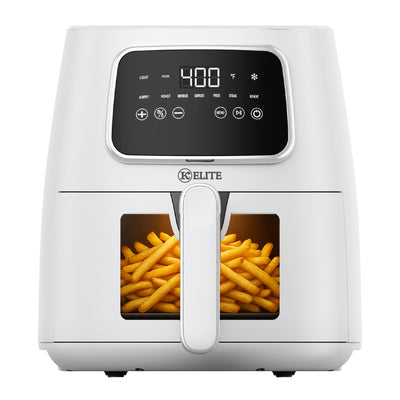 Kitchen Elite Digital Air Fryer, Countertop Cooker w/ LED Screen, White (Used)