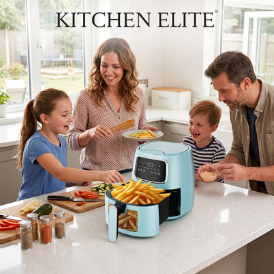 Kitchen Elite 5.5 Qt Digital Air Fryer, 7-in-1 Small Airfryer, Blue (Open Box)