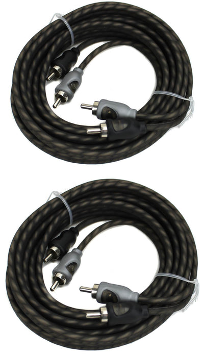 Rockford Fosgate 10' Feet 2 Channel RCA Car Audio Signal Cables RFI10, 2 Pack