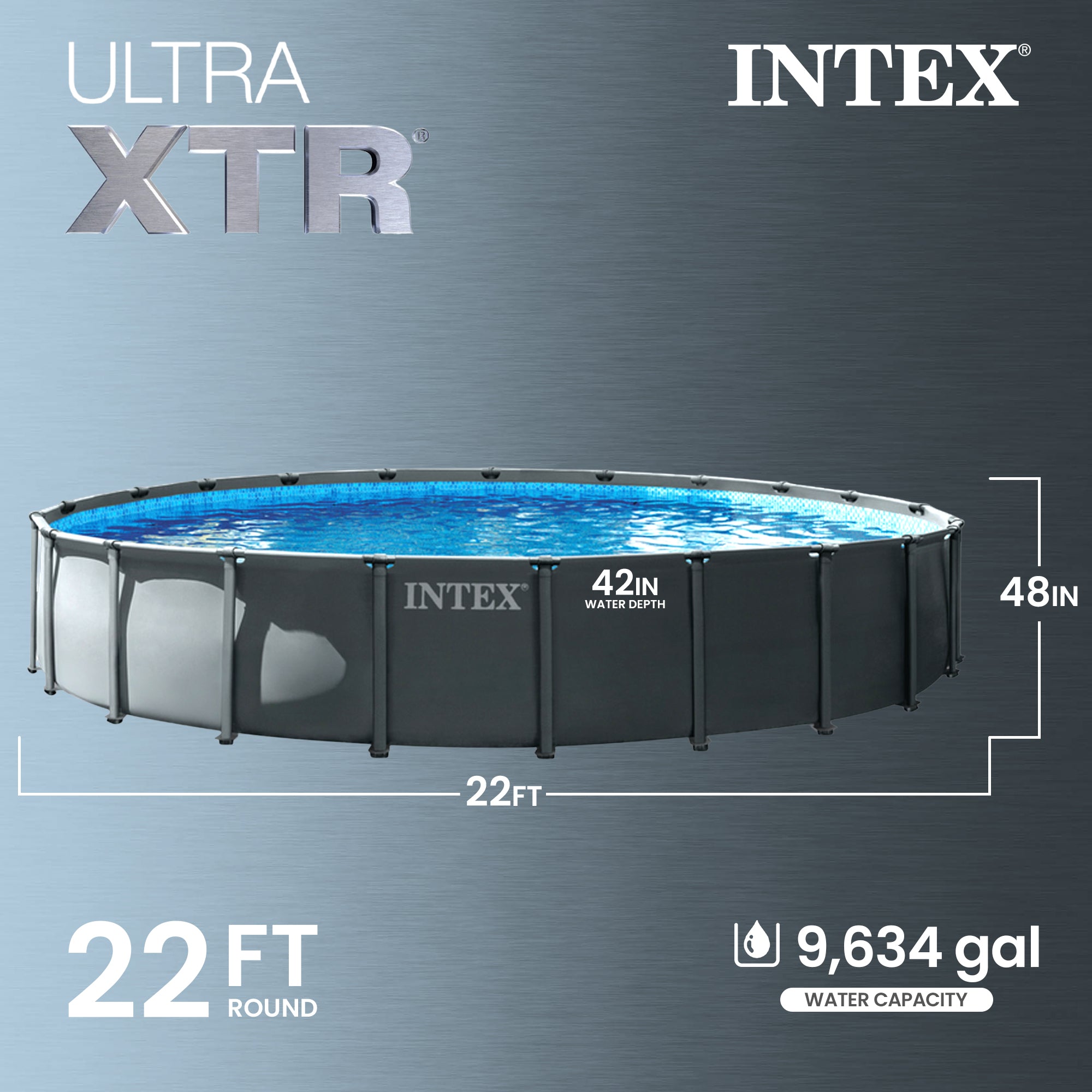 Intex 22' x 48" Ultra XTR Round Frame Above Ground Swimming Pool Set with Pump