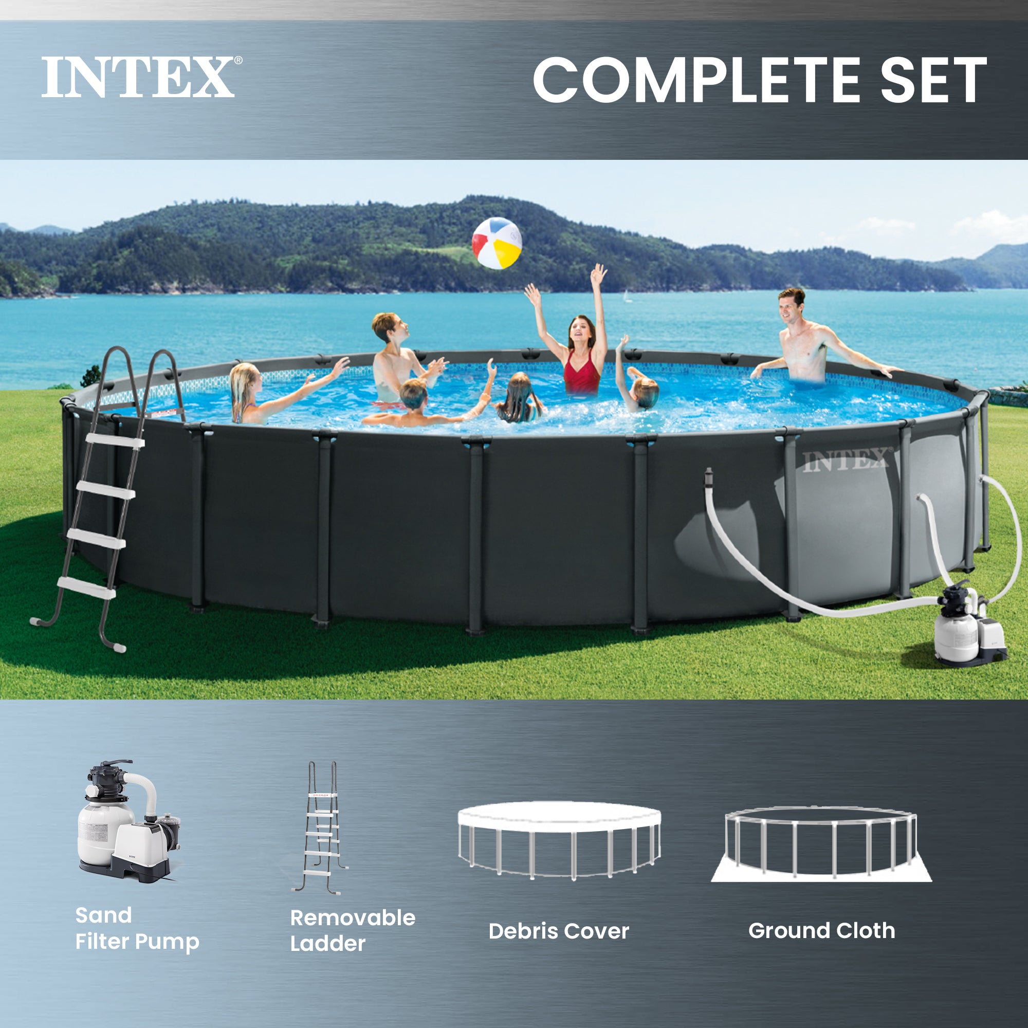 Intex 22' x 48" Ultra XTR Round Frame Above Ground Swimming Pool Set with Pump