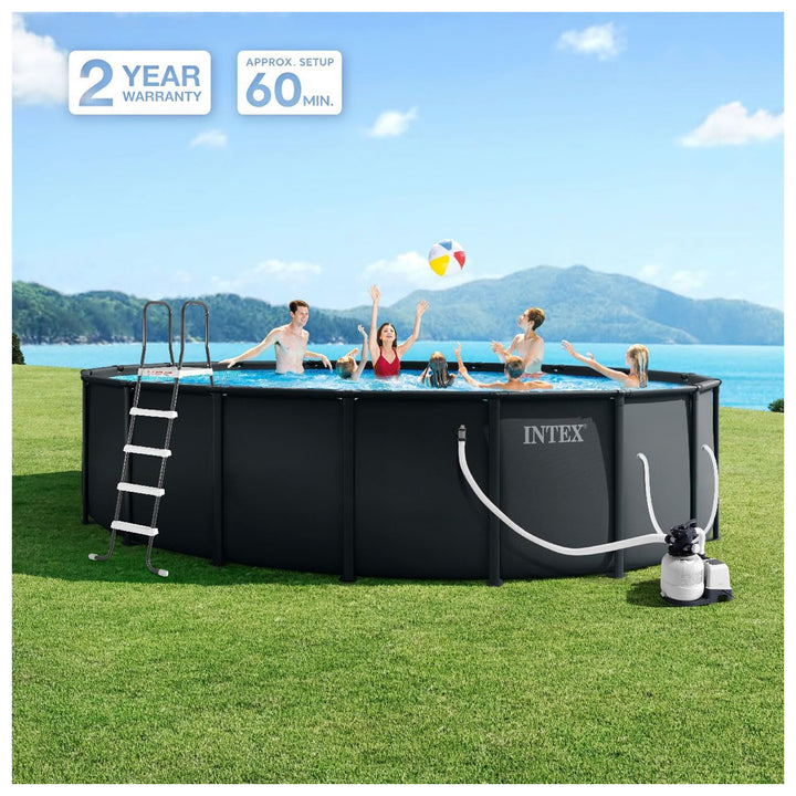 INTEX Ultra XTR 18ft x 52in Round Frame Above Ground Swimming Pool Set with Pump