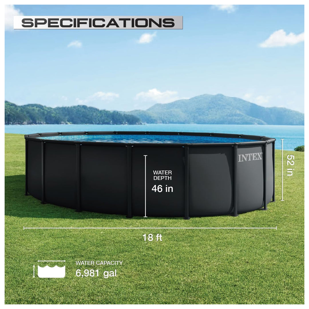 INTEX Ultra XTR 18ft x 52in Round Frame Above Ground Swimming Pool Set with Pump