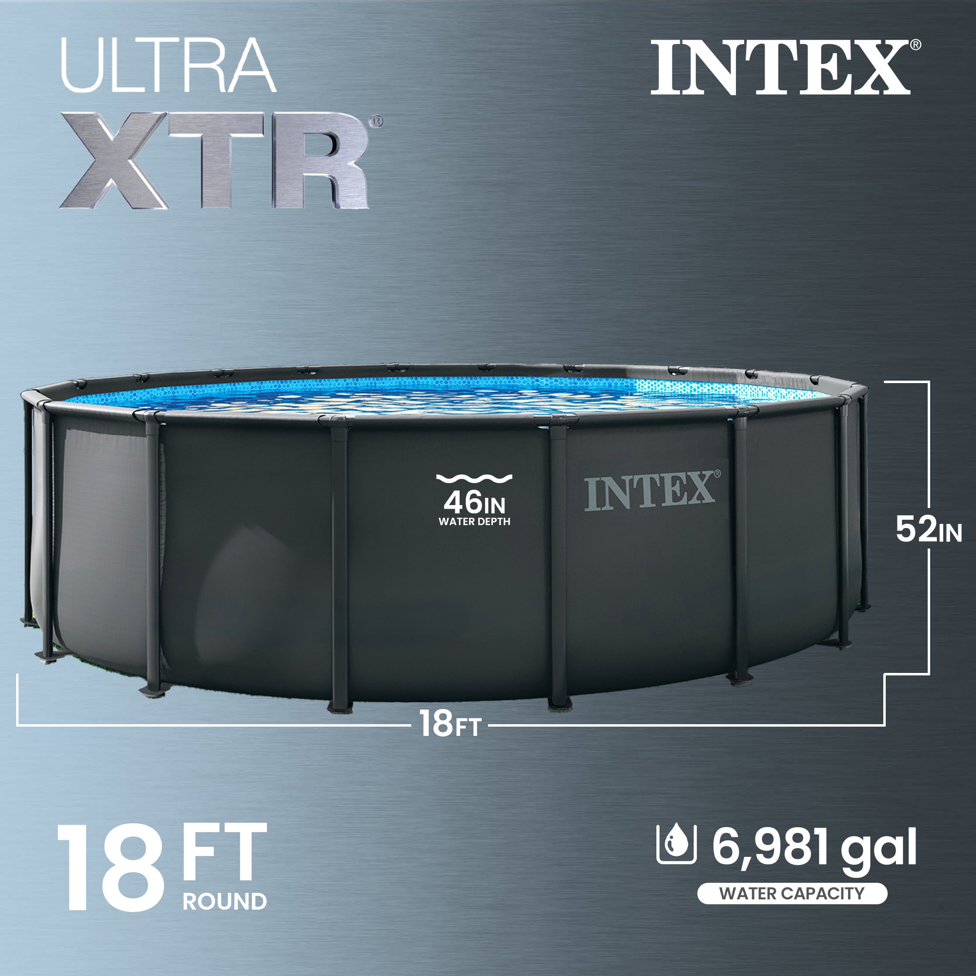 INTEX Ultra XTR 18ft x 52in Frame Above Ground Swimming Pool w/Pump (For Parts)