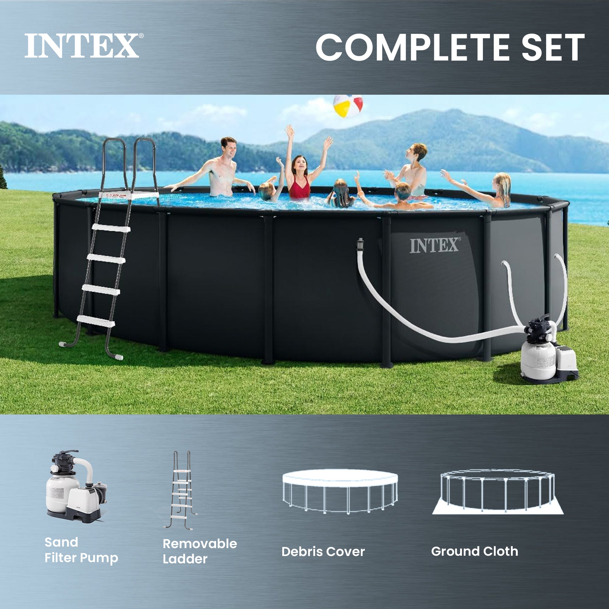 INTEX Ultra XTR 18ft x 52in Frame Above Ground Swimming Pool w/Pump (For Parts)
