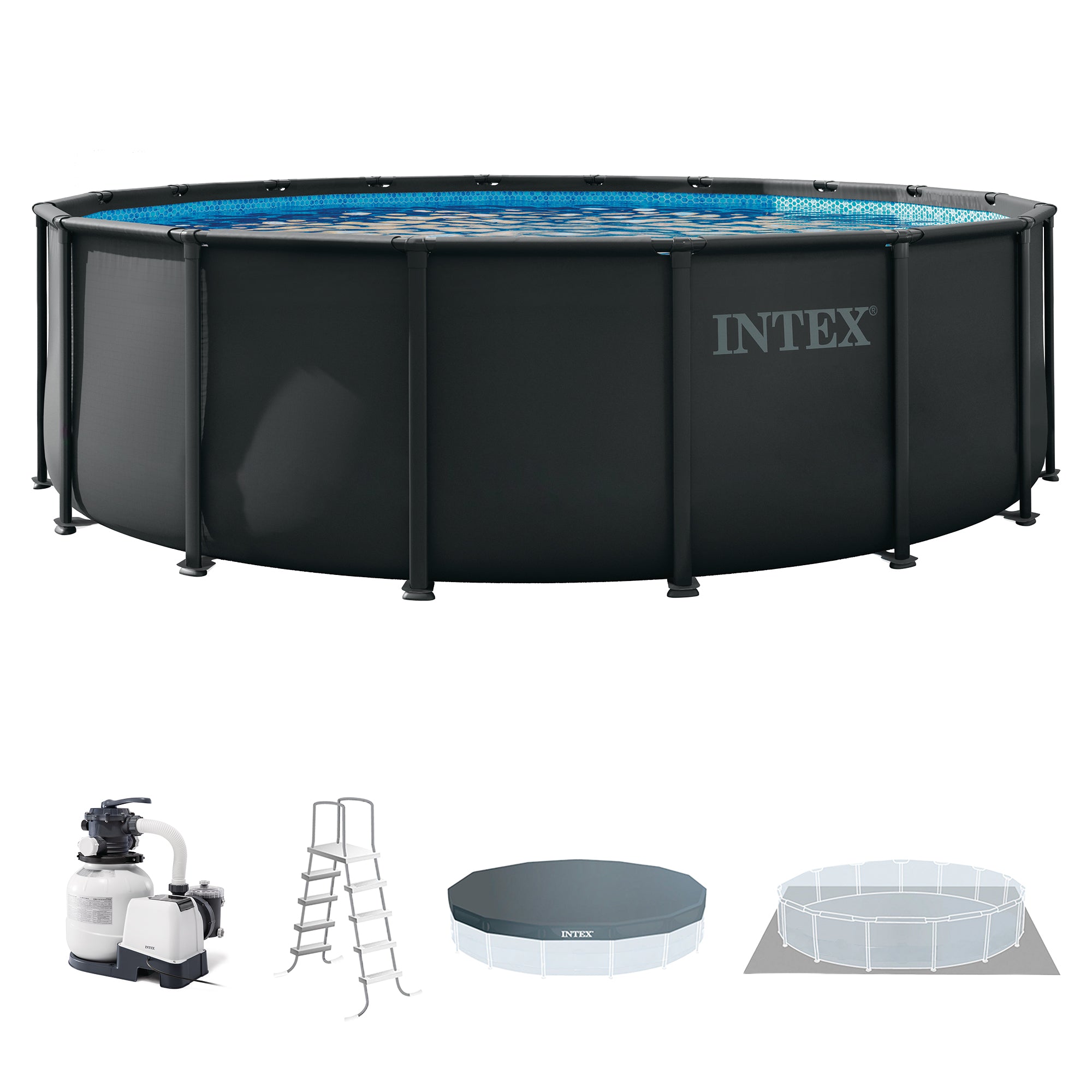 INTEX Ultra XTR 18ft x 52in Round Frame Above Ground Swimming Pool Set with Pump