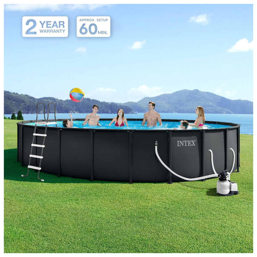 INTEX Ultra XTR 24ft x 52in Round Frame Above Ground Swimming Pool Set with Pump
