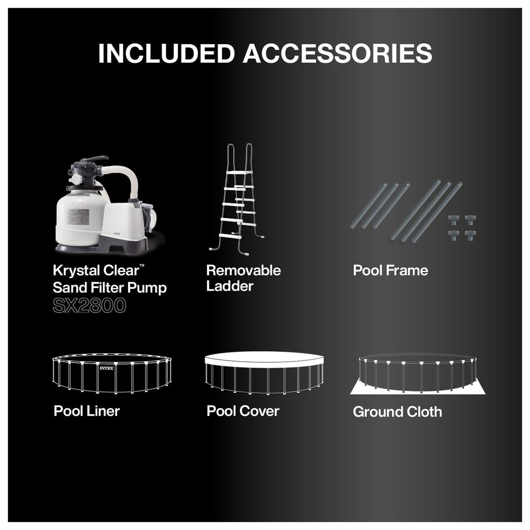 INTEX Ultra XTR 24ft x 52in Round Frame Above Ground Swimming Pool Set with Pump