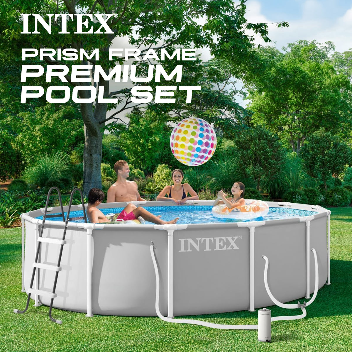 INTEX Prism Frame Premium Above Ground Pool Set w Filter Pump (For Parts)