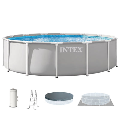 INTEX Prism Frame 14ft x 42in Premium Above Ground Pool Set w Filter Pump (Used)