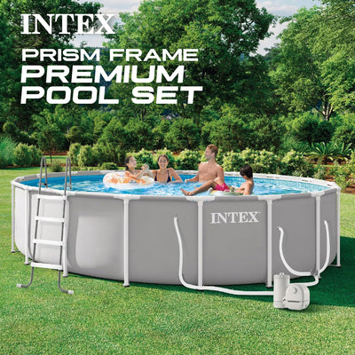INTEX Prism Frame Premium Above Ground Pool Set w/Filter Pump (Open Box)