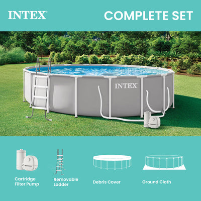 INTEX Prism Frame Premium Above Ground Pool Set w/Filter Pump (Open Box)