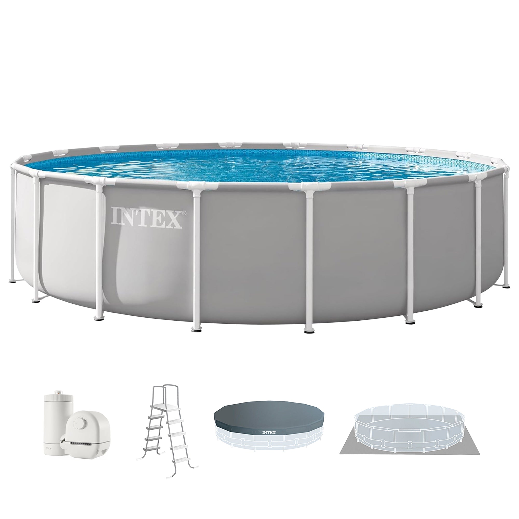 INTEX Prism Frame Premium Above Ground Pool Set w/Filter Pump (Open Box)