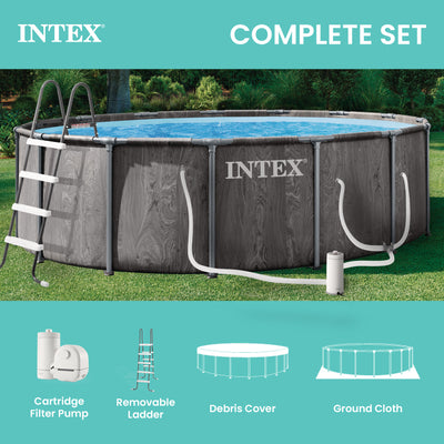 INTEX Prism Frame 18ft x 48in Premium Above Ground Pool Set with Pump(For Parts)