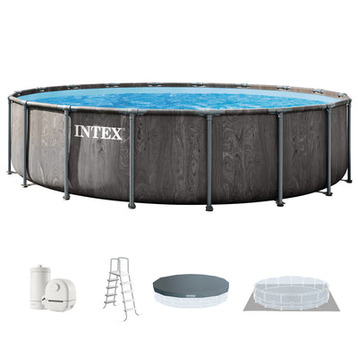 INTEX Prism Frame 18ft x 48in Premium Above Ground Pool Set with Pump(For Parts)