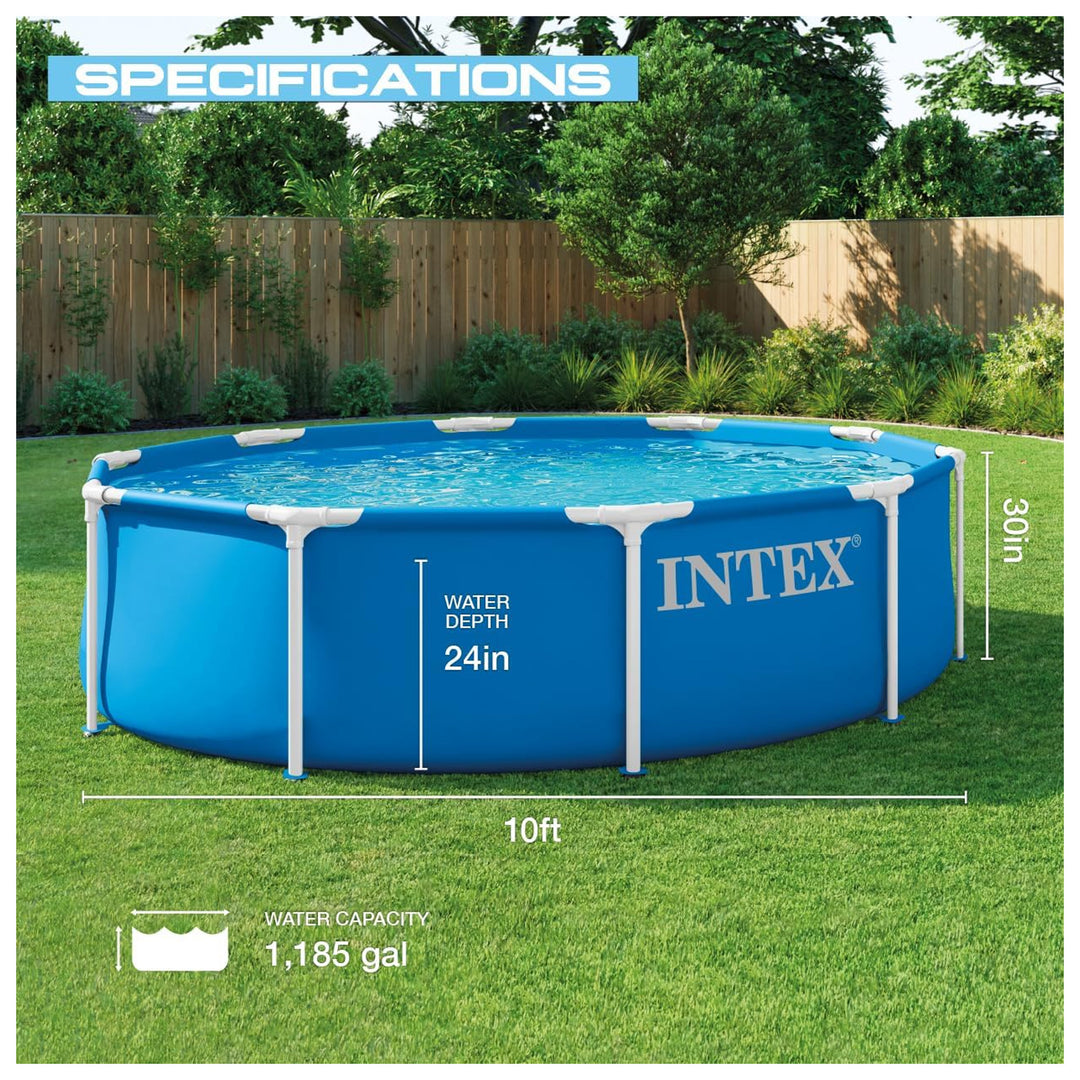 INTEX 28200EP 10Ft X 30In Metal Frame Above Ground Swimming Pool, Pool Only