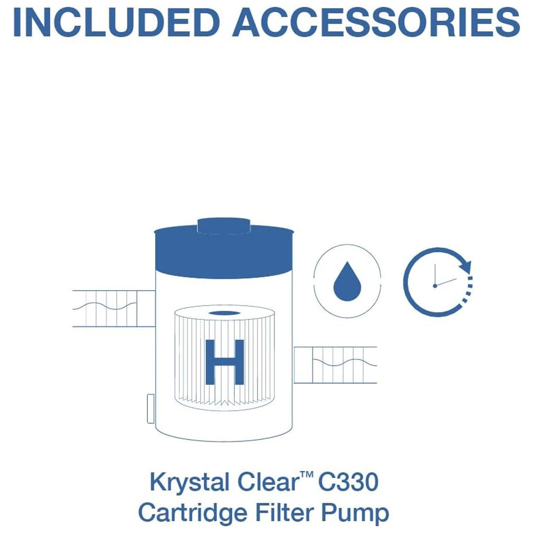 Intex 28201EP 10ft x 30in Metal Frame Above Ground Pool Set with Pump & Cover - VMInnovations