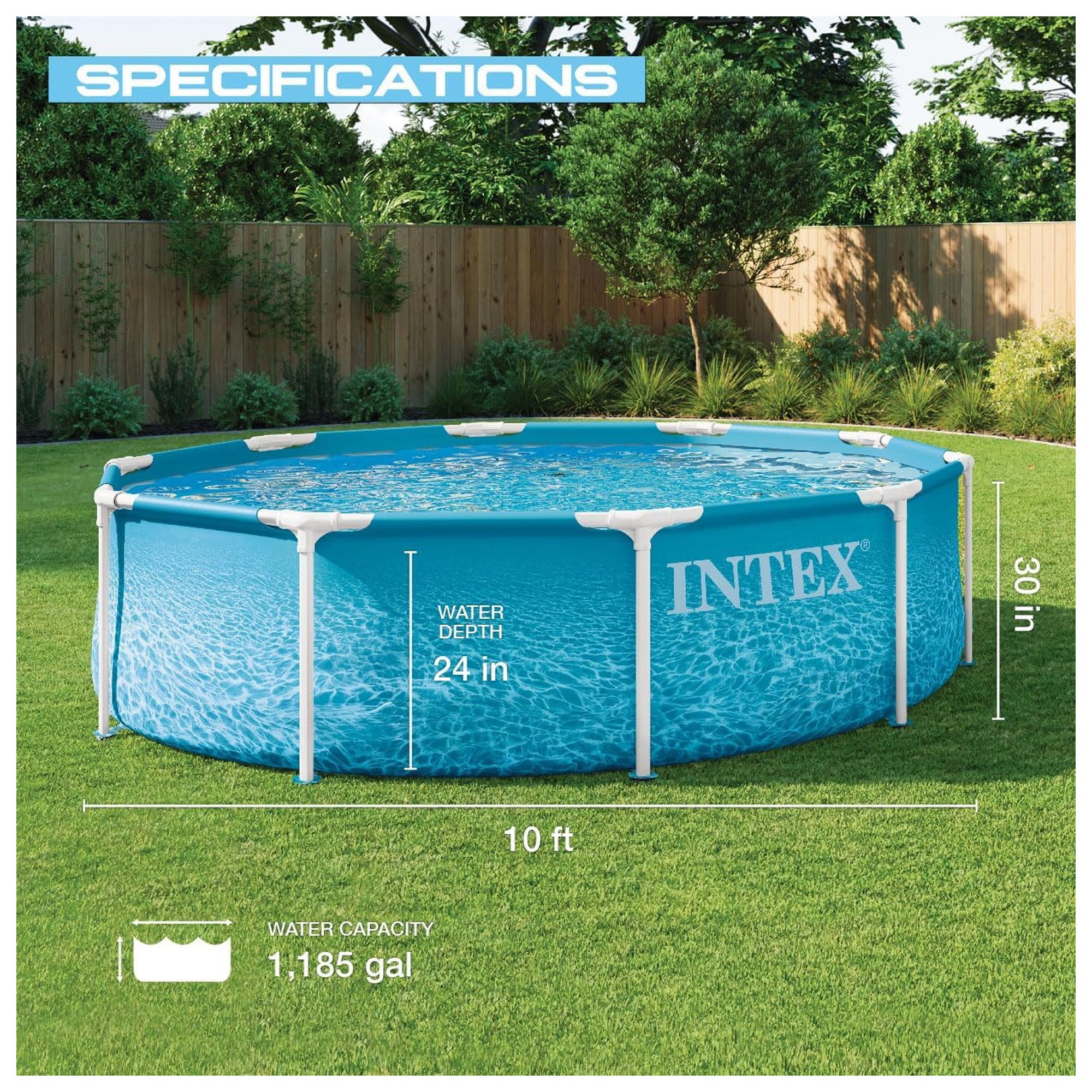 INTEX 28206EP 10Ft X 30In Beachside Metal Frame Above Ground Pool (Open Box)