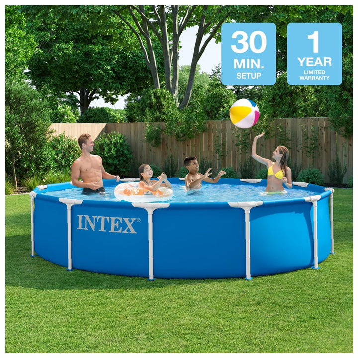 INTEX 28210EP 12Ft X 30In Metal Frame Above Ground Swimming Pool, Pool Only