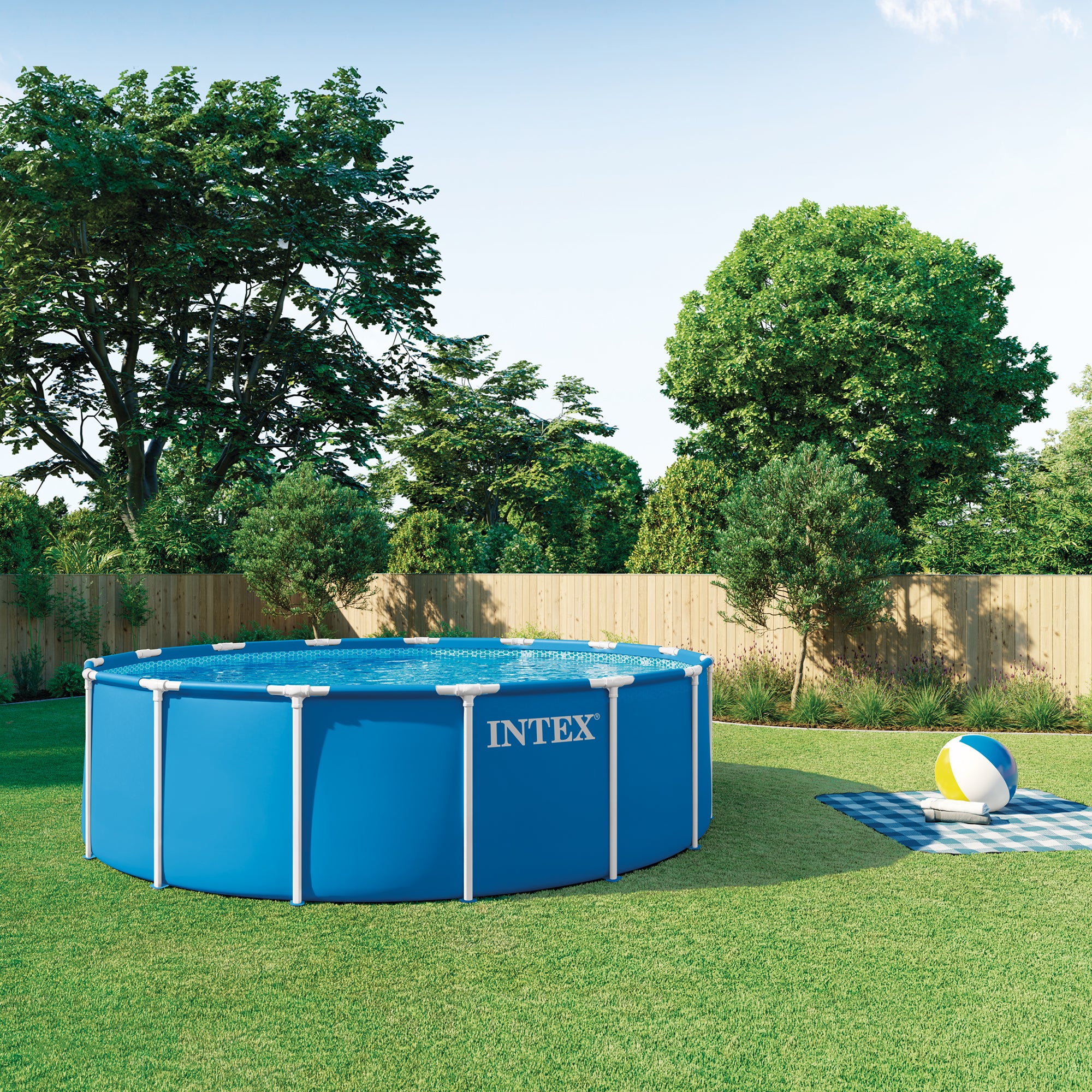 Intex 28241EP 15ft x 48in Metal Frame Pool Set with Pump & Cover (For Parts) - VMInnovations