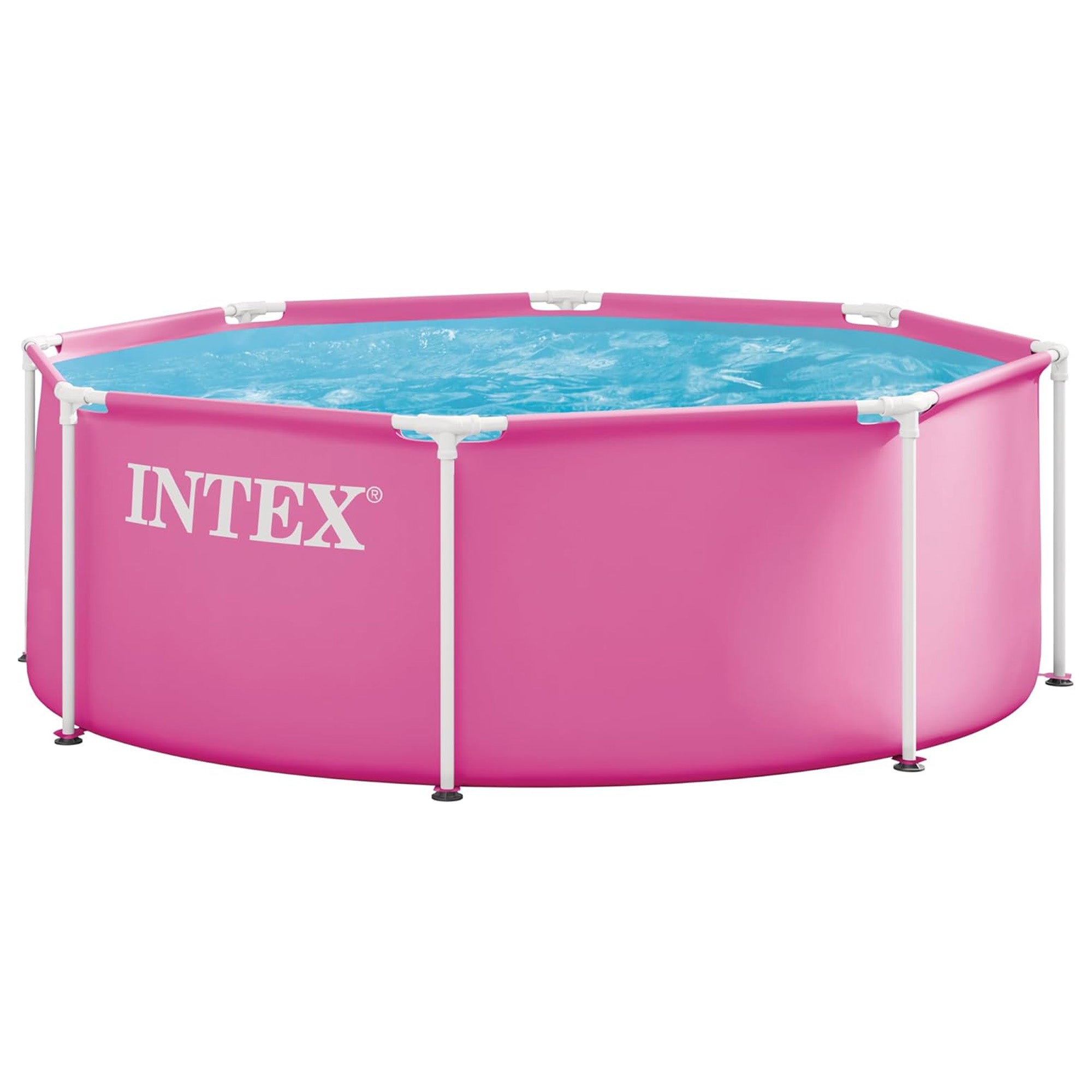 INTEX 28290EP 8Ft X 30In Pink Metal Frame Above Ground Swimming Pool,  (Used) - VMInnovations