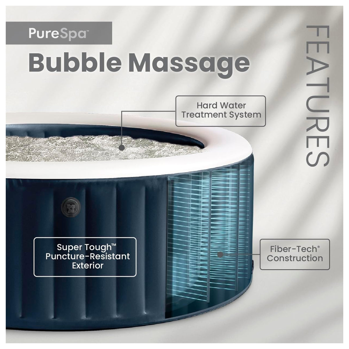 INTEX PureSpa Plus Bubble Massage Spa Set with Energy Efficient Cover (Open Box)