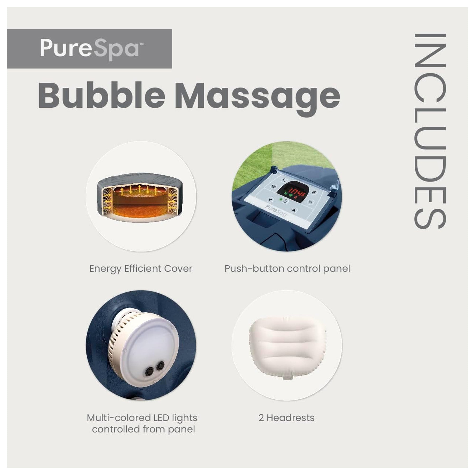 INTEX PureSpa Plus Bubble Massage Spa Set with Energy Efficient Cover, (Used) - VMInnovations