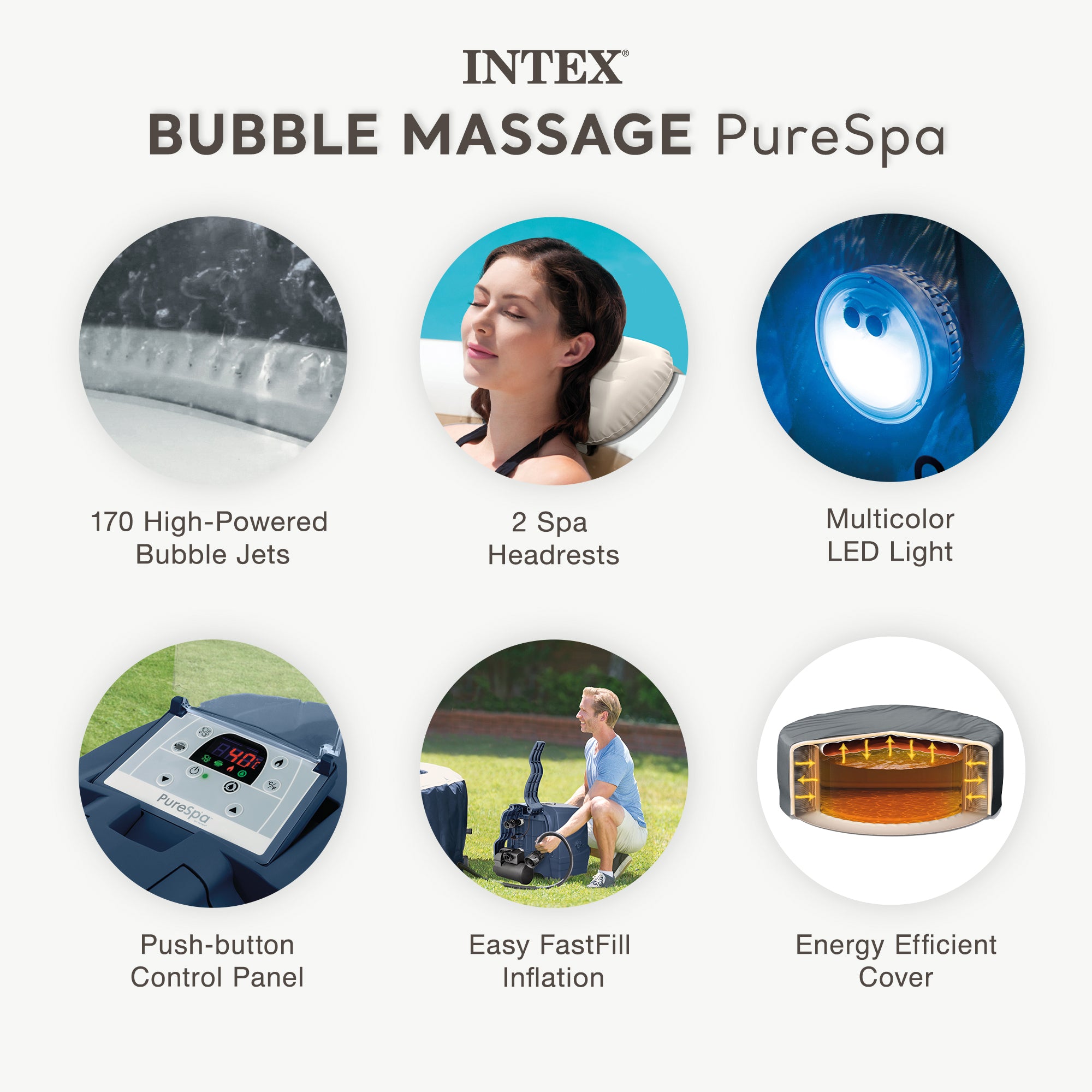 INTEX PureSpa Plus Bubble Massage Spa Set with Energy Efficient Cover(For Parts) - VMInnovations