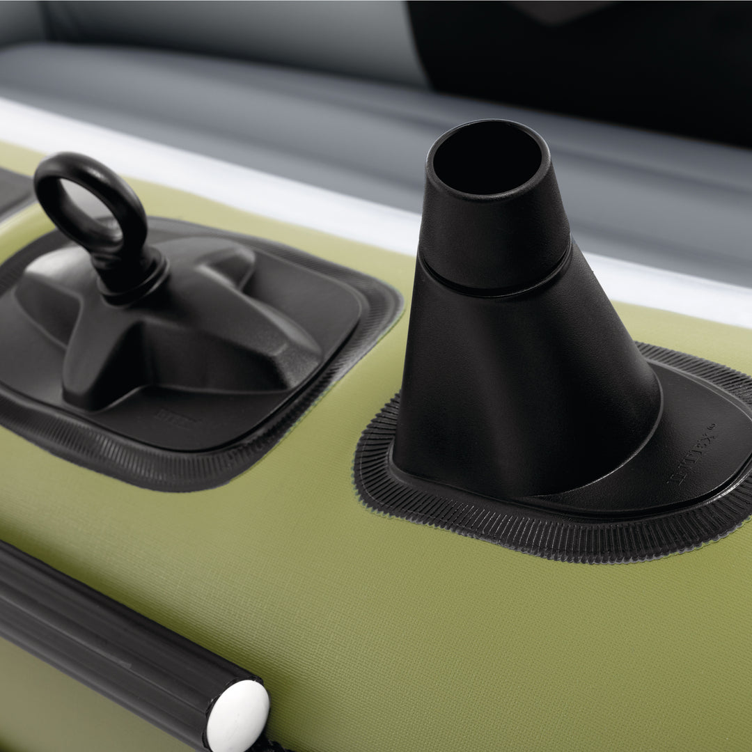 INTEX 66332EP Seahawk 2 Inflatable Boat Set with 48" Oars, Pump, & Rod Holders - VMInnovations