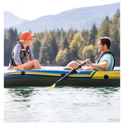 INTEX Challenger 2 Inflatable Boat Set with 48" Oars, Pump, Oar Locks (Open Box) - VMInnovations