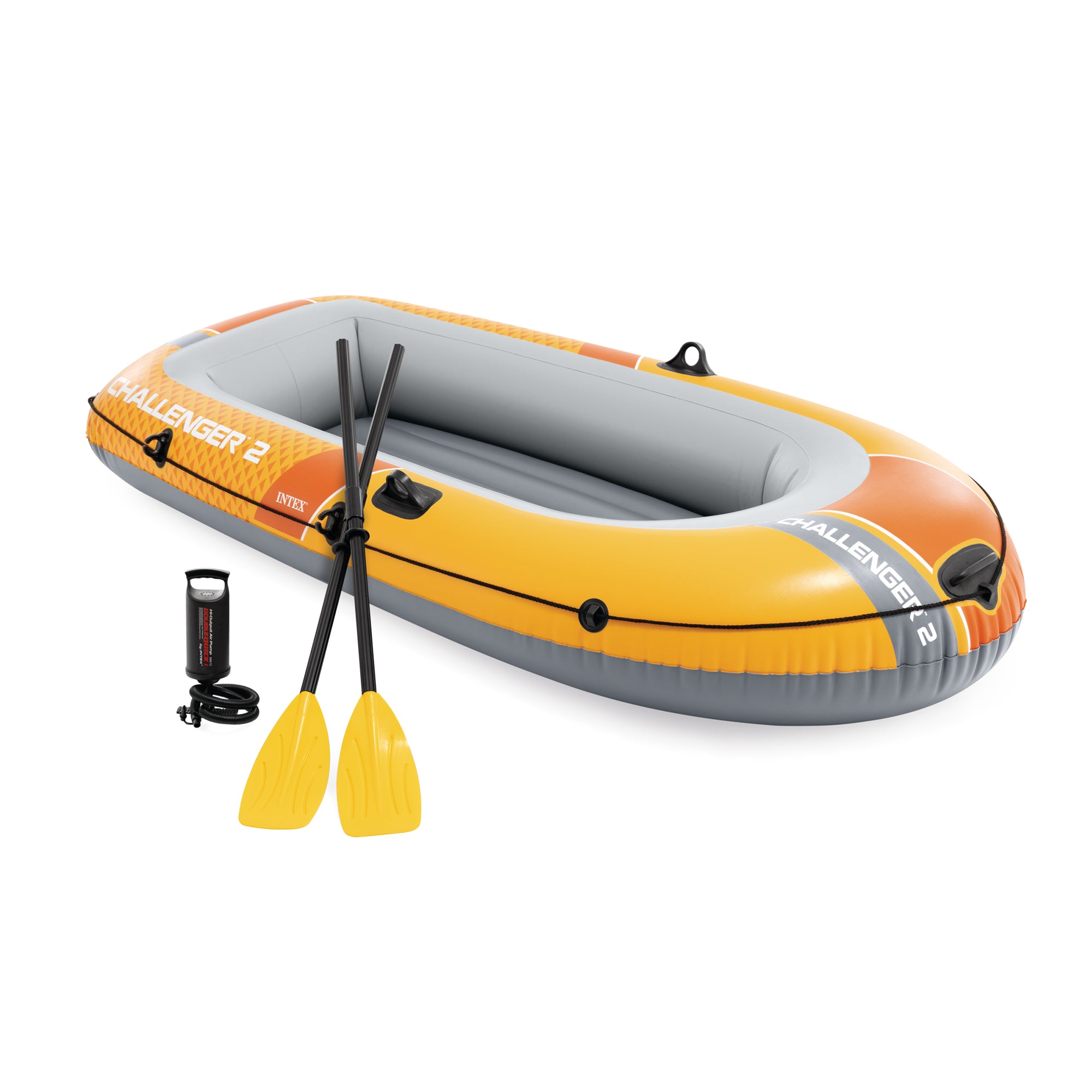 INTEX Challenger 2 Inflatable Boat Set with 48" Oars, Pump, Oar Locks (Open Box) - VMInnovations