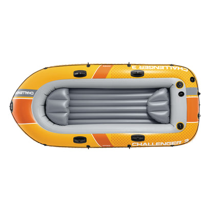 INTEX Challenger 3 Inflatable Boat Set w/ 54" Oars, Pump, & Oar Locks (Open Box) - VMInnovations
