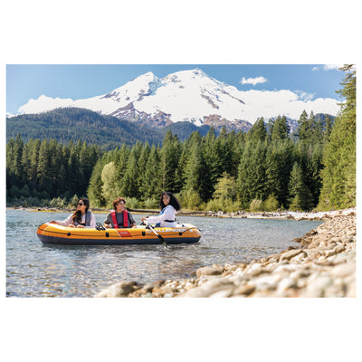 INTEX Challenger 3 Inflatable Boat Set w/ 54" Oars, Pump, & Oar Locks (Open Box) - VMInnovations