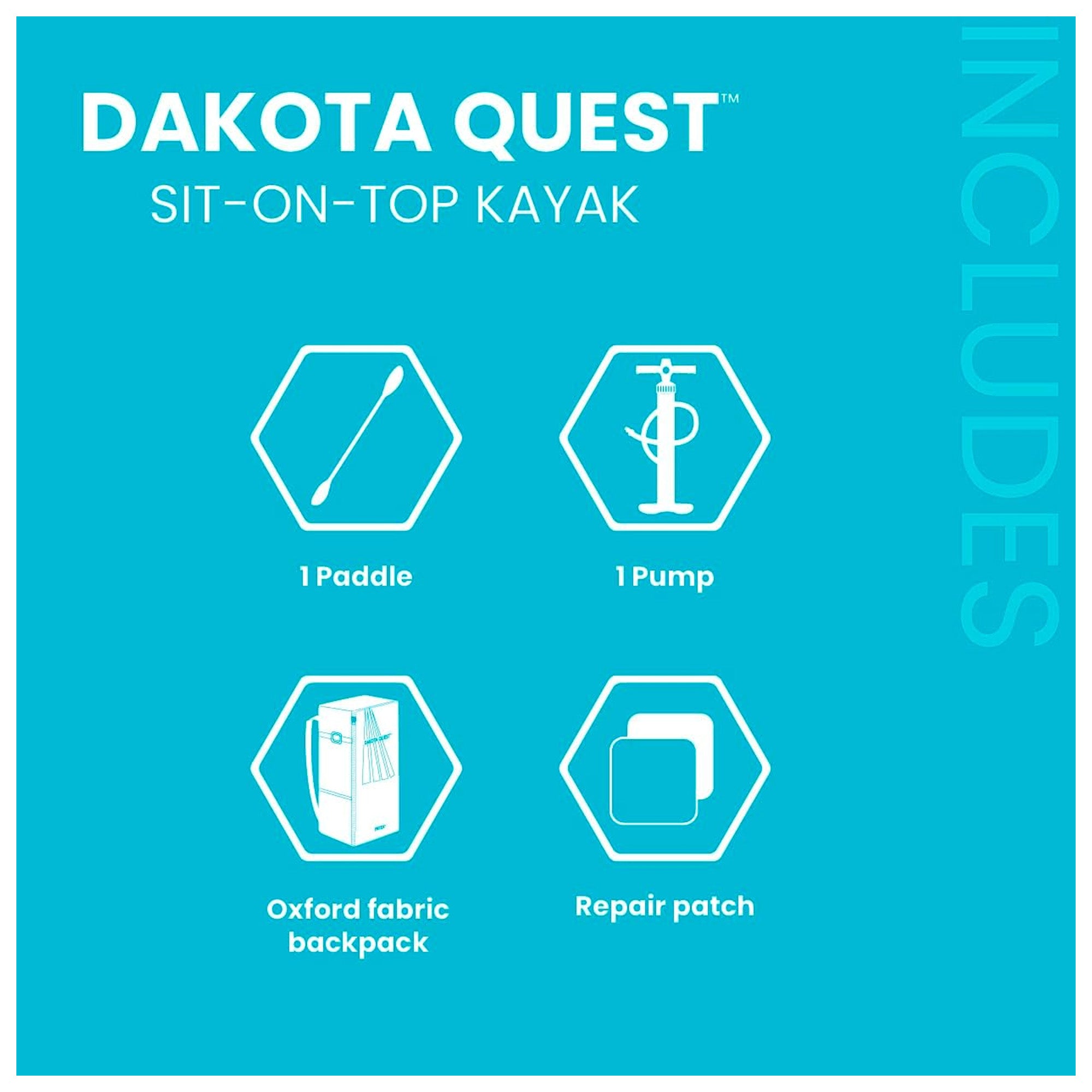 INTEX 68245EP Dakota Quest Sit-On-Top Inflatable Kayak (Open Box)