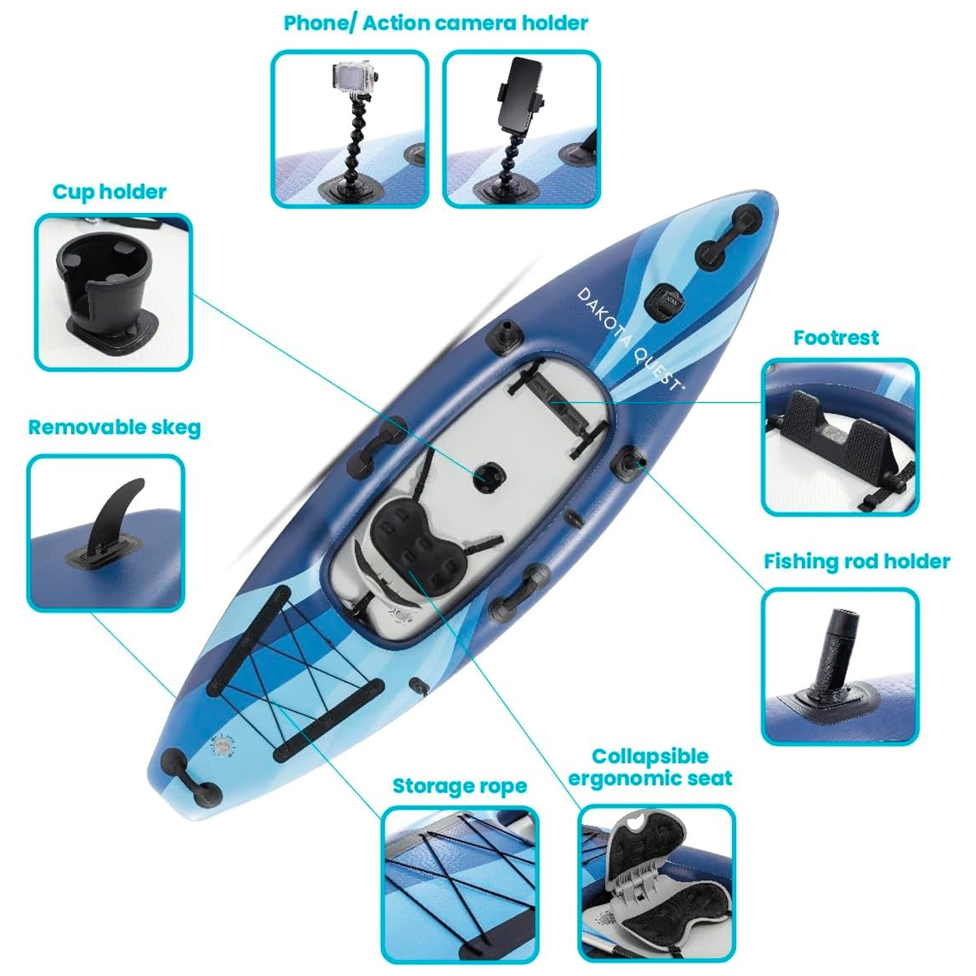 INTEX 68245EP Dakota Quest Sit-On-Top Inflatable Kayak (Open Box)