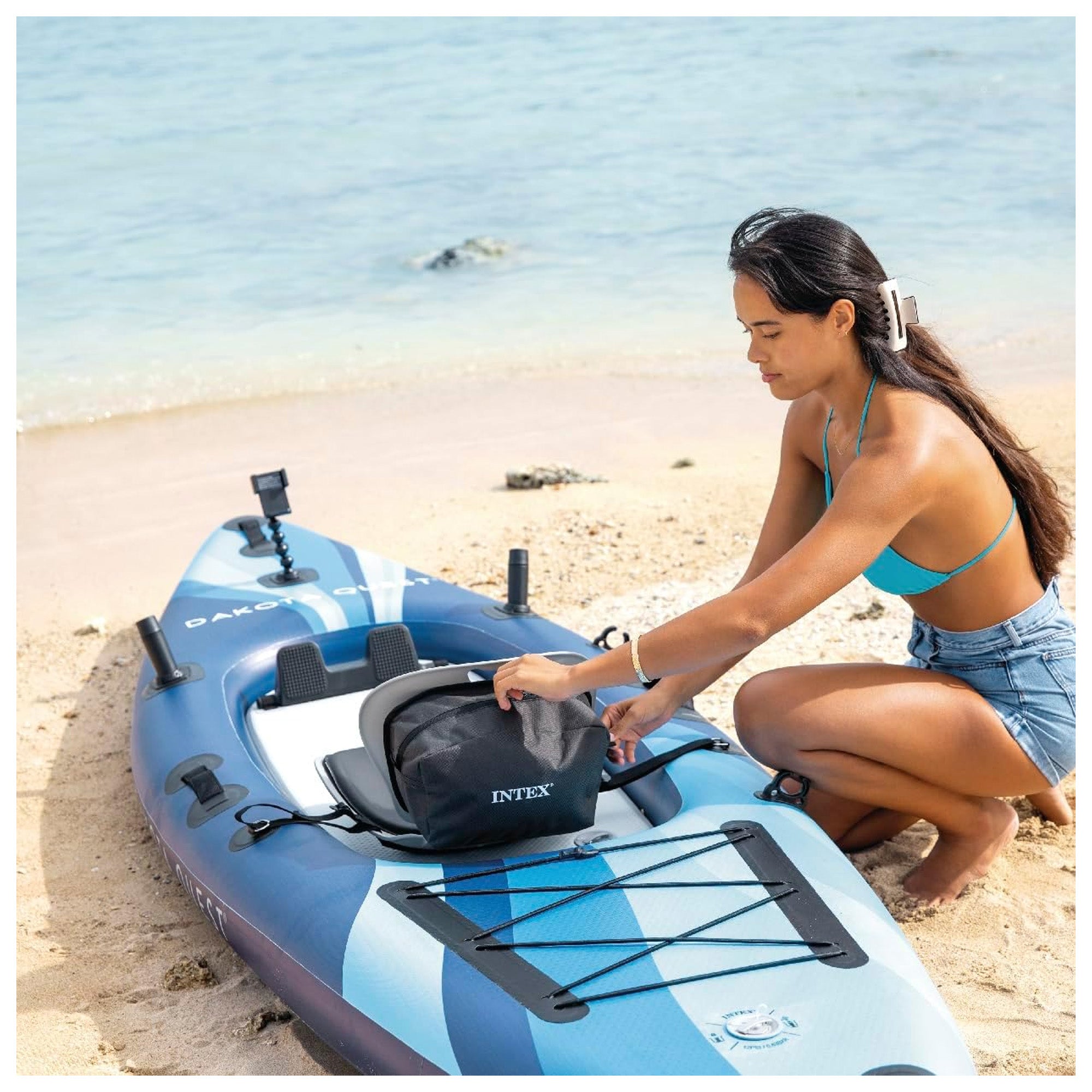 INTEX 68245EP Dakota Quest Sit-On-Top Inflatable Kayak (Open Box)