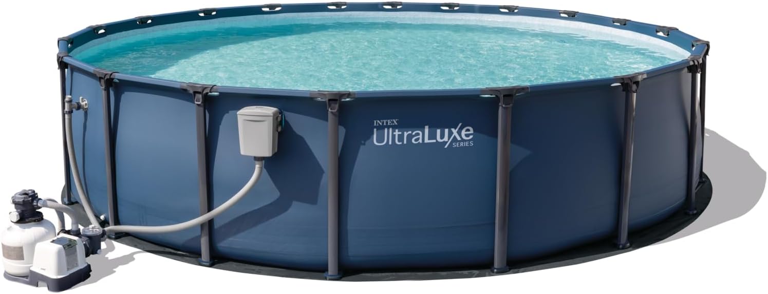 INTEX UltraLuxe 20ft x 52in Above Ground Pool, Sand Pump, & Saltwater System