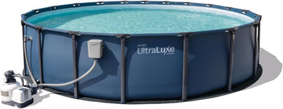 INTEX UltraLuxe Above Ground Pool, Sand Pump, & Saltwater System (Open Box)