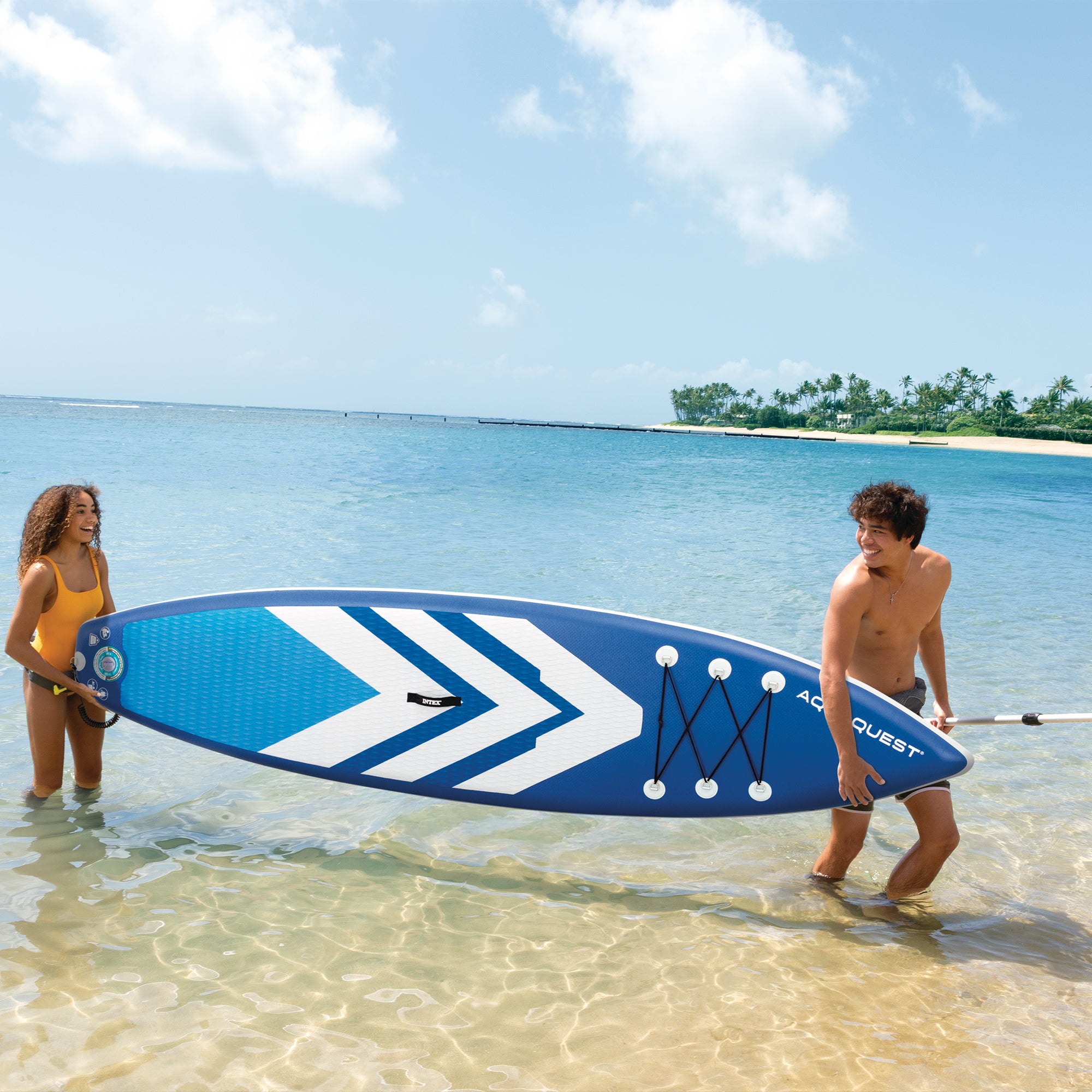 INTEX 68247EP AquaQuest 350T 10ft Inflatable Paddle Board Touring Set - VMInnovations