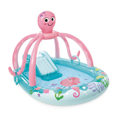 INTEX Friendly Octopus Kiddie Pool, Play Center, Slide, & Pad(Open Box)