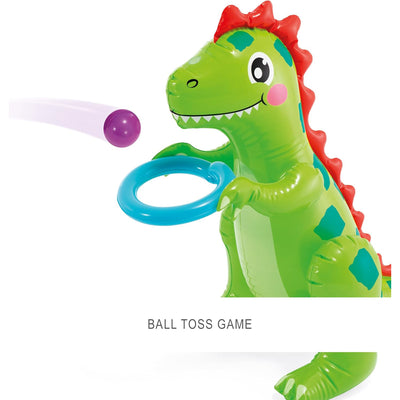 INTEX Dino Park Inflatable Kiddie Pool with Slide & Splash Pad (Open Box) - VMInnovations