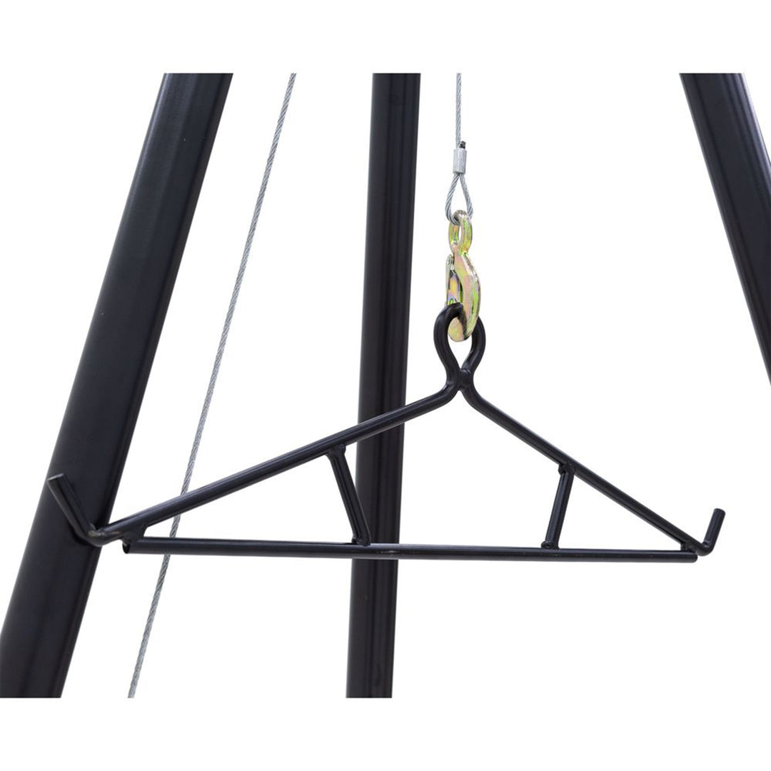 Kill Shot 9' Steel Tripod Game Hoist with Gambrel and 500 Pound Capacity, Black