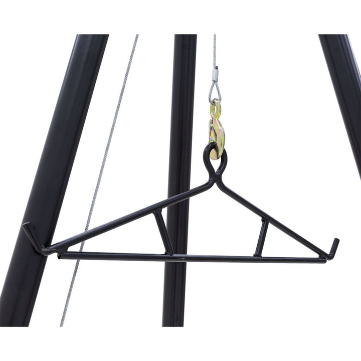 Kill Shot 9' Steel Tripod Game Hoist with Gambrel and 500 Pound Capacity, Black