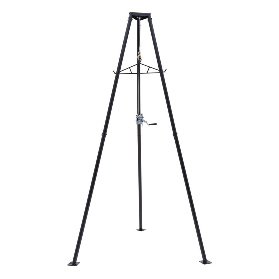 Kill Shot 9' Steel Tripod Game Hoist with Gambrel and 500 Pound Capacity, Black