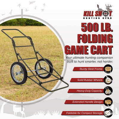 Kill Shot Deer Hunting Cart, Folding Utility Dolly w/500lb Capacity (Open Box) - VMInnovations