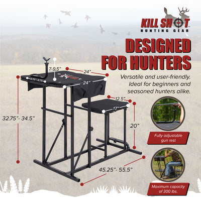 Kill Shot Shooting Bench w/Gun Rest, Collapses for Easy Transport (Open Box) - VMInnovations